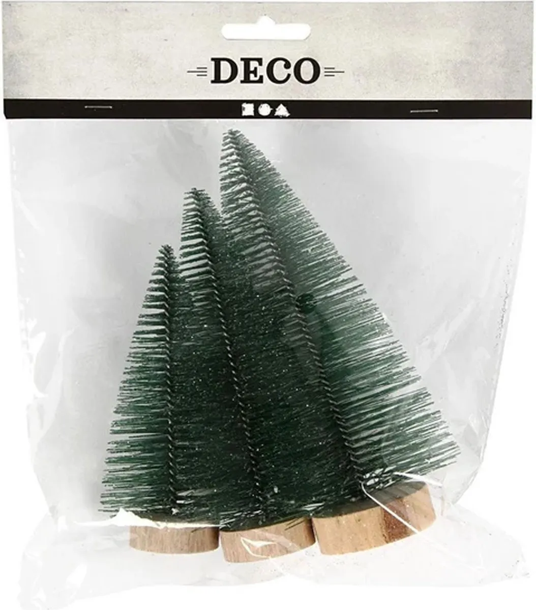 Creativ Company Kerstbomen Set - 3 Stuks Groen