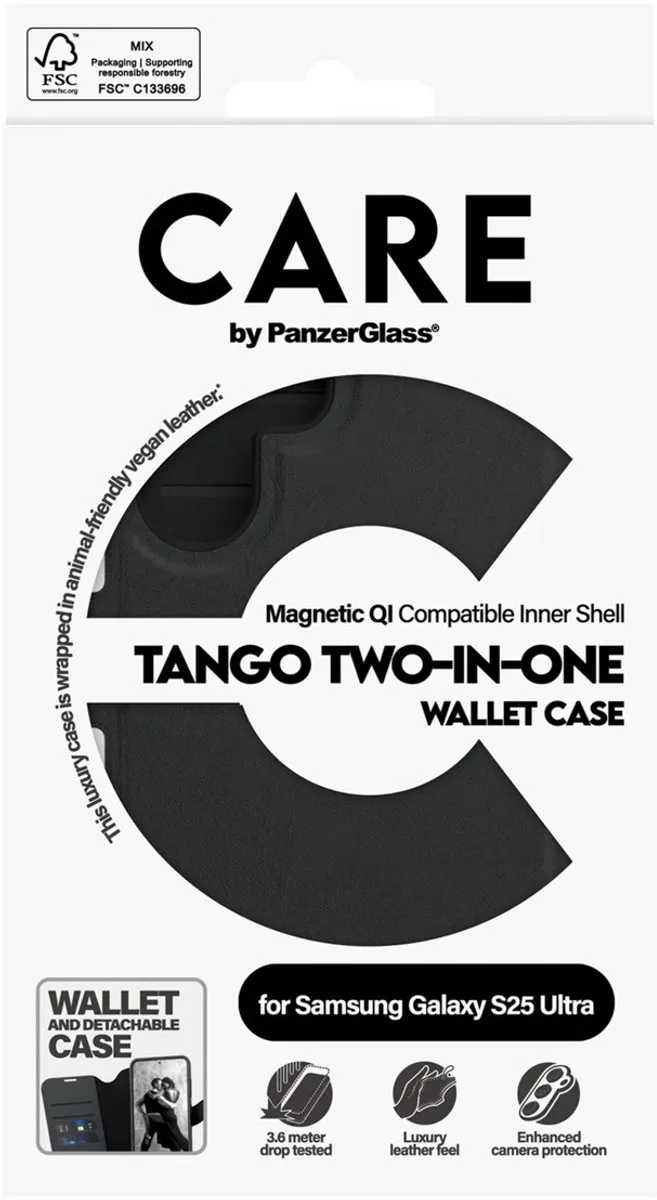 PanzerGlass Tango 2 Wallet Case CRRFTWLG38488 - Samsung Galaxy S25 Ultra - Zwart