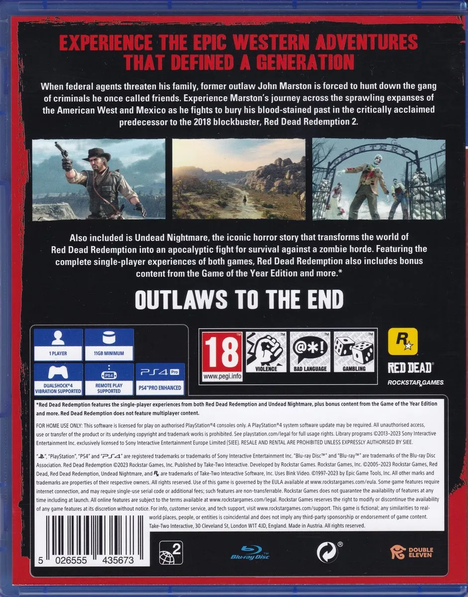 Rockstar Red Dead Redemption Undead Nightmare PS4