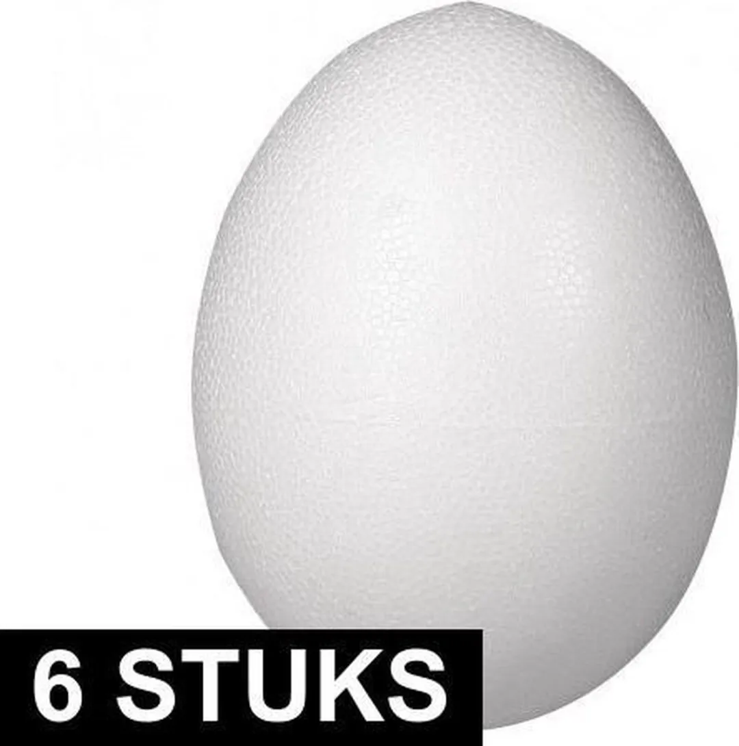Rayher Hobby Piepschuim Eieren 12cm - 6 Stuks - Wit