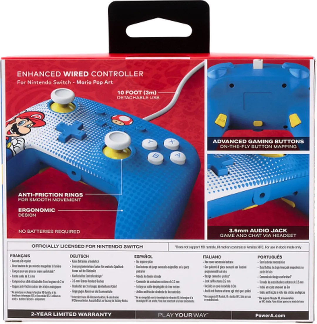 PowerA Geavanceerde Bedrade Controller - Geschikt voor Nintendo Switch - Mario Pop Art