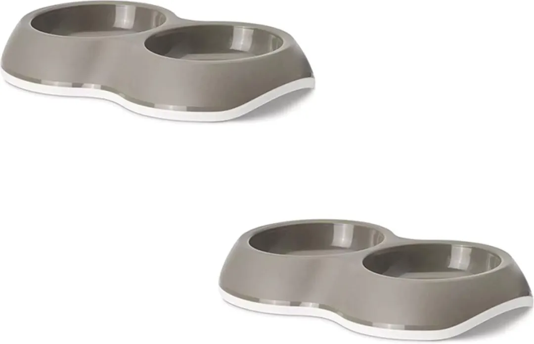 Savic Voerbak Delice Double - 2x 26x16x4cm Grijs