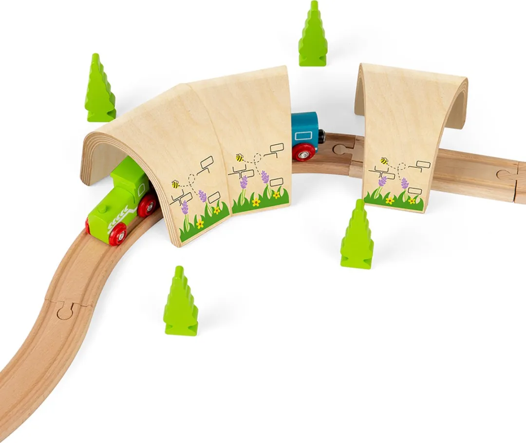 BIGJIGS Houten Treintunnel BJT604 Verlengstuk - 1 Stuk - Meerdere kleuren - afbeelding 6 van 6