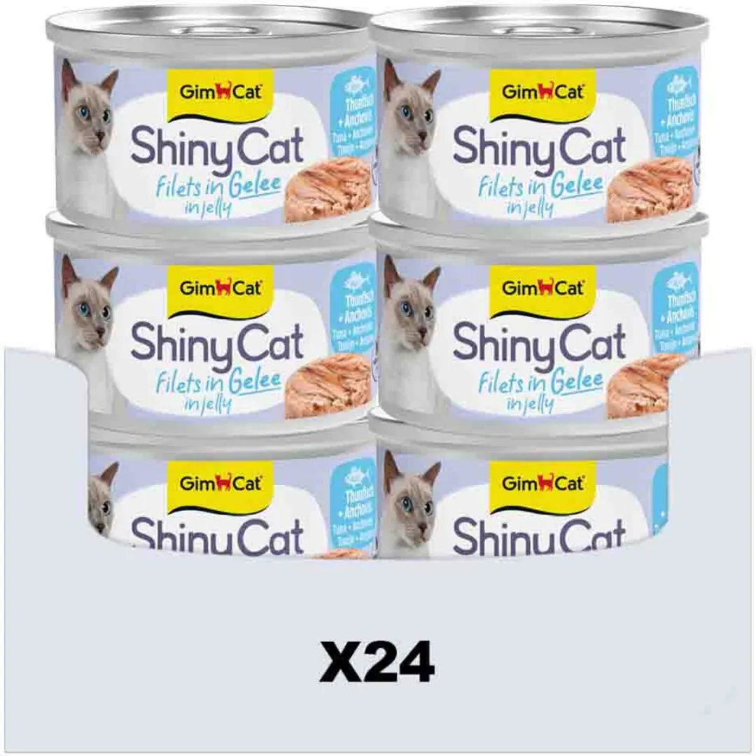 GimCat ShinyCat Filets in Jelly Tonijn + Ansjovis - 24 Stuks