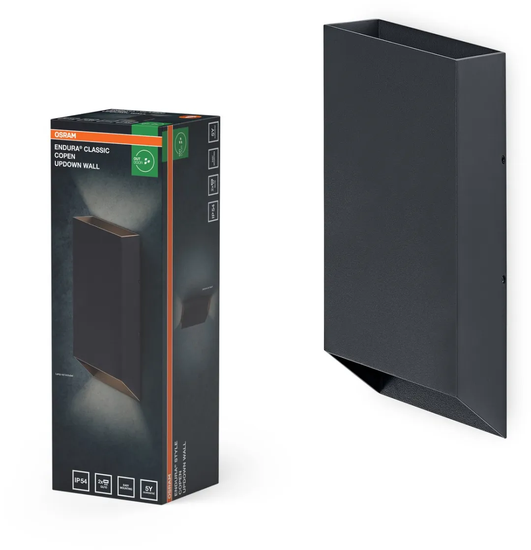 Osram Endura Classic Copen Updown Wall GU10 IP54 - Donkergrijs