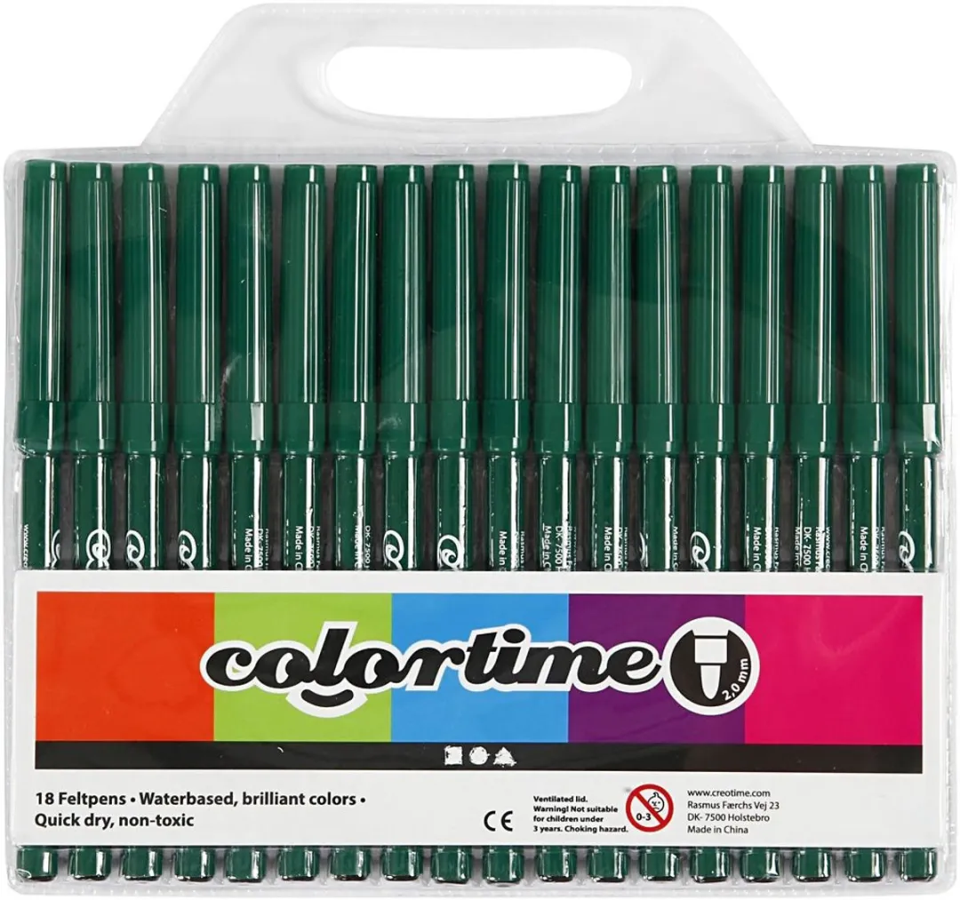 Colortime Stiften 2mm Donkergroen - 18 Stuks