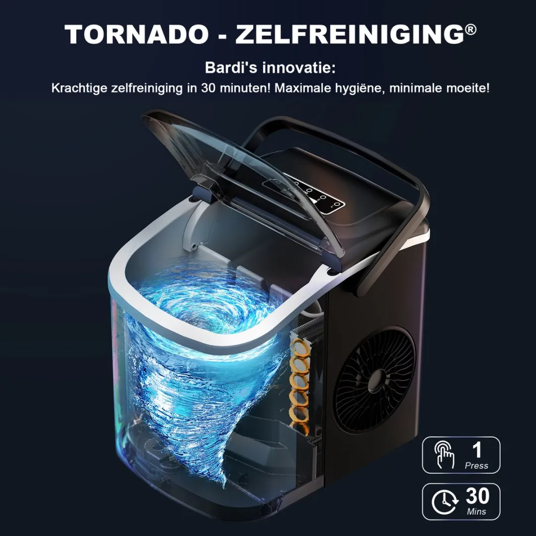 Bardi Deluxe IJsblokjesmachine 1.2L - 100W - Zwart
