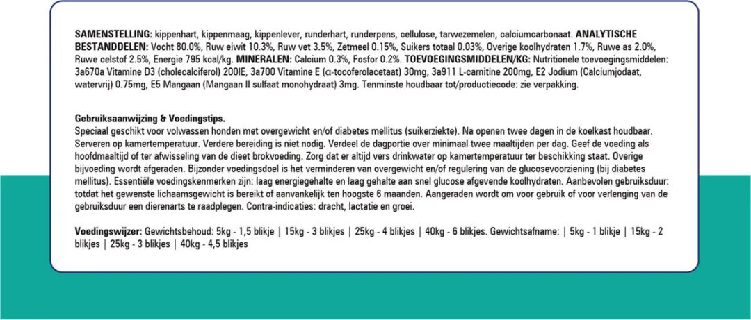 Prins NatureCare Dog Diet Weight Reduction & Diabetic 400g
