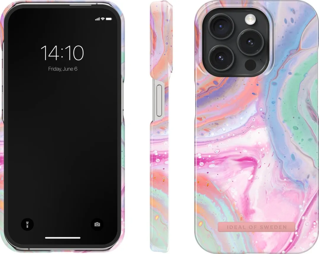 iDeal of Sweden Fashion Case MagSafe iPhone 15 Pro - Pastel Marble - afbeelding 5 van 6