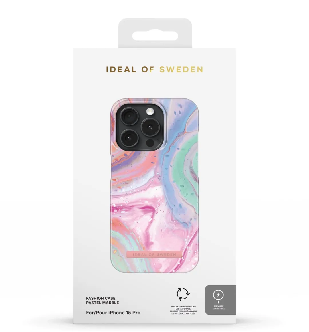 iDeal of Sweden Fashion Case MagSafe iPhone 15 Pro - Pastel Marble - afbeelding 3 van 6
