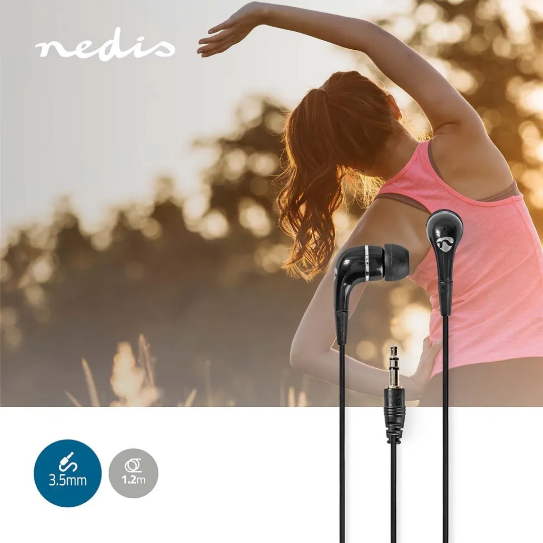 Nedis HPWD1001 Bedrade Koptelefoon 1.2m - Zwart