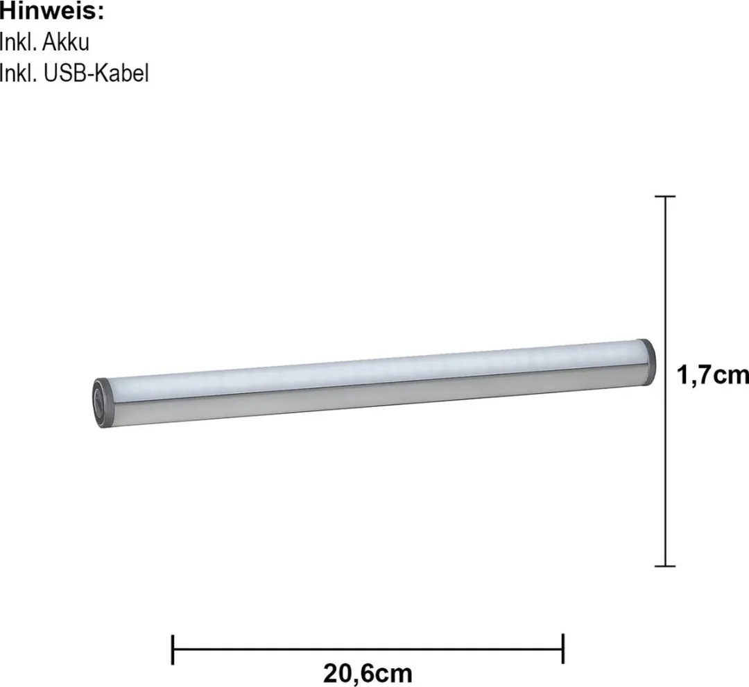 Star Trading LED Staaflamp 20,6cm - Wit - USB - Dimbaar