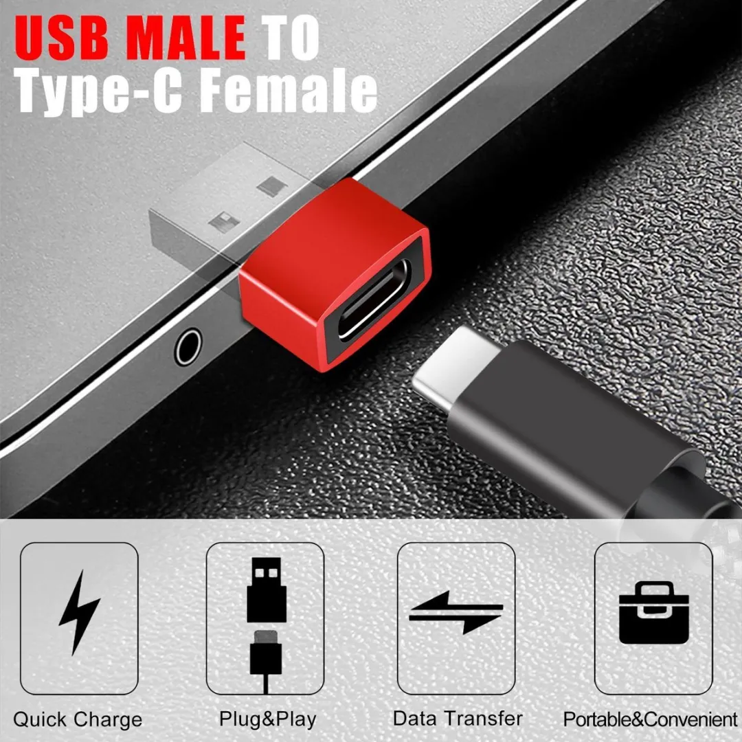 NÖRDIC C-OTG3 USB-C naar OTG USB-A Adapter - Rood