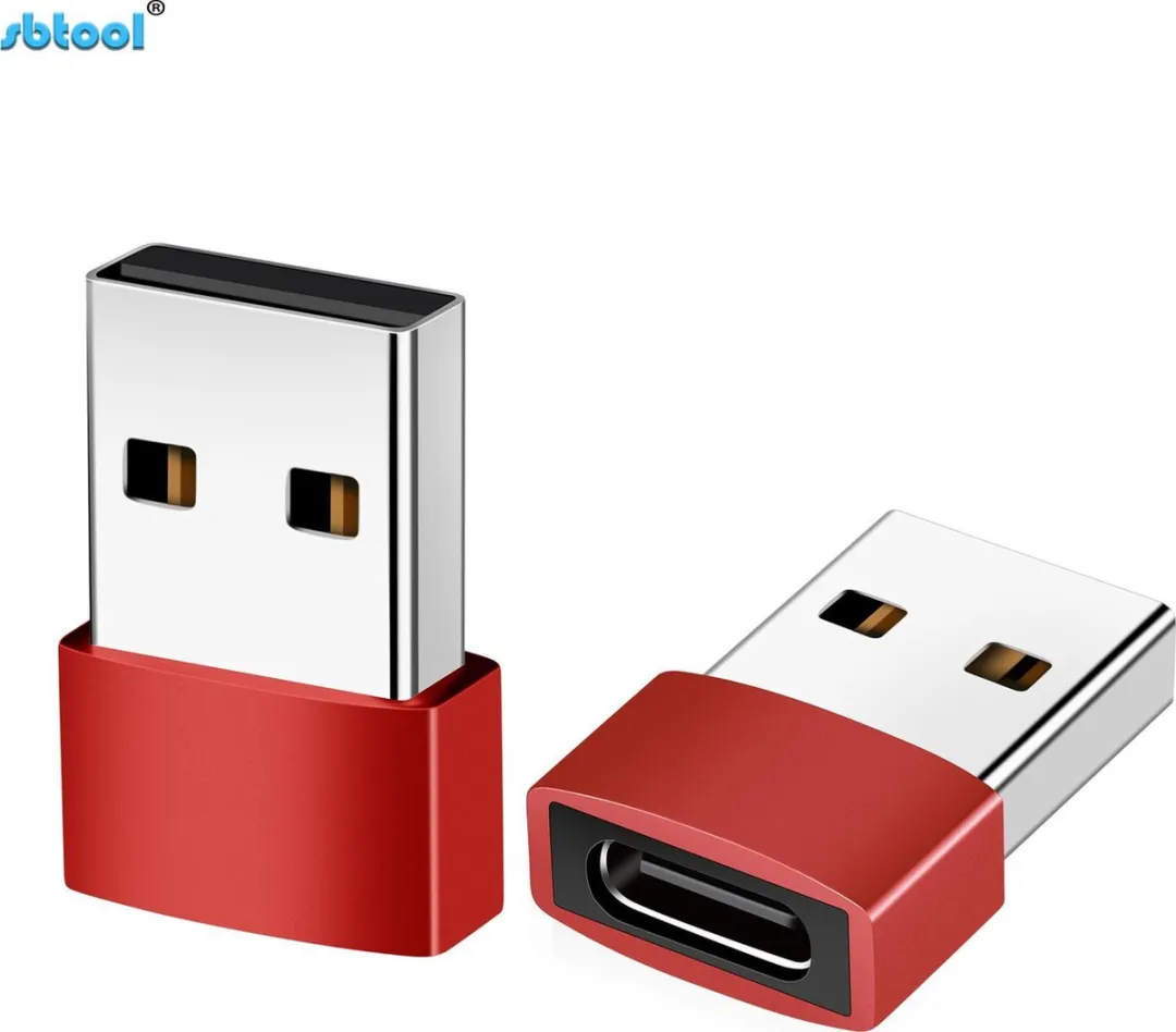 NÖRDIC C-OTG3 USB-C naar OTG USB-A Adapter - Rood