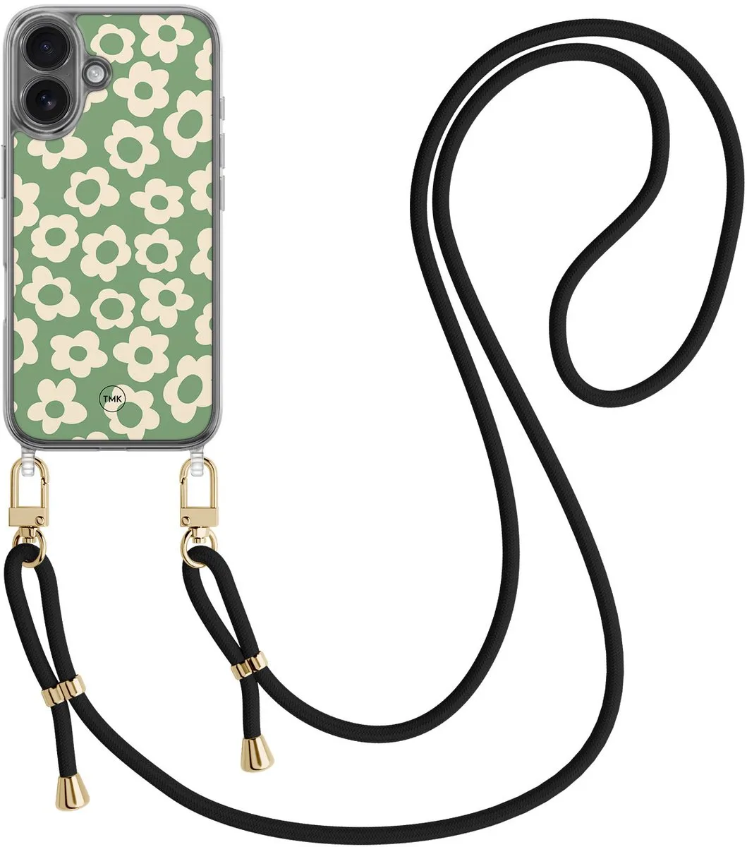 Casevibes Telefoonhoesje iPhone 16 Retro Cute Flowers Groen