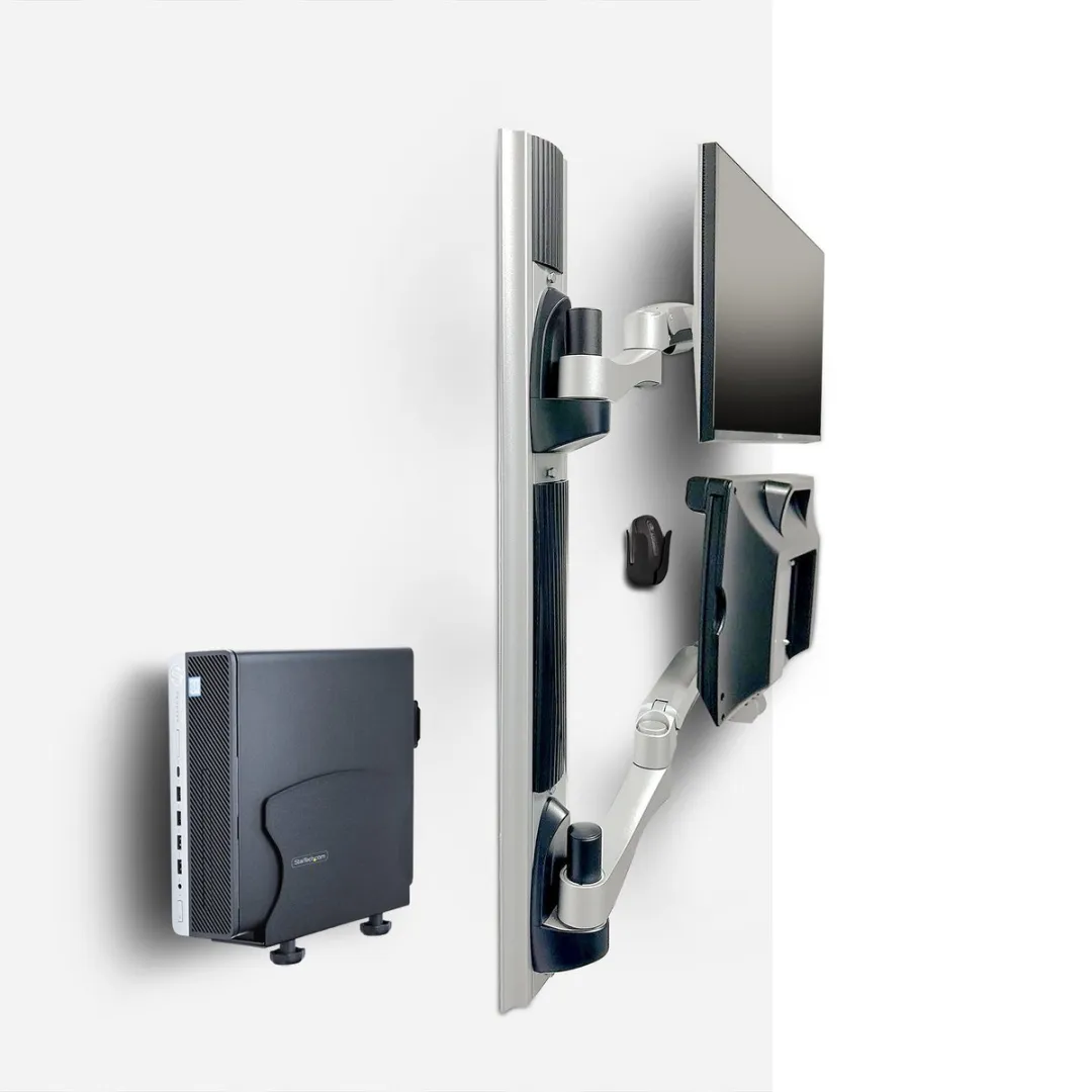 Startech 2PASTSC-WALL-MOUNT Wandmontage Zit-Sta Werkplek - 32" Scherm - Zwart