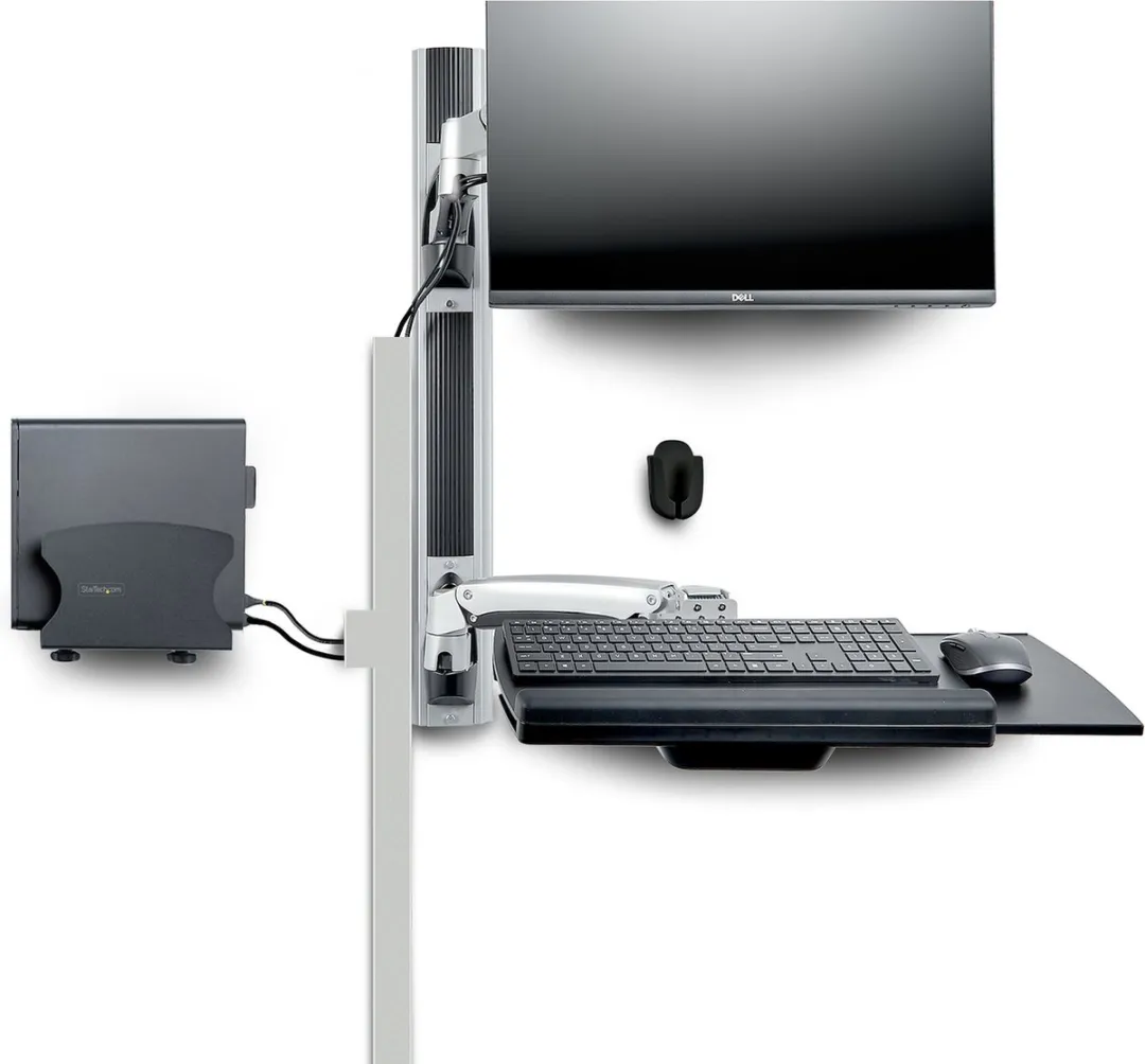 Startech 2PASTSC-WALL-MOUNT Wandmontage Zit-Sta Werkplek - 32" Scherm - Zwart