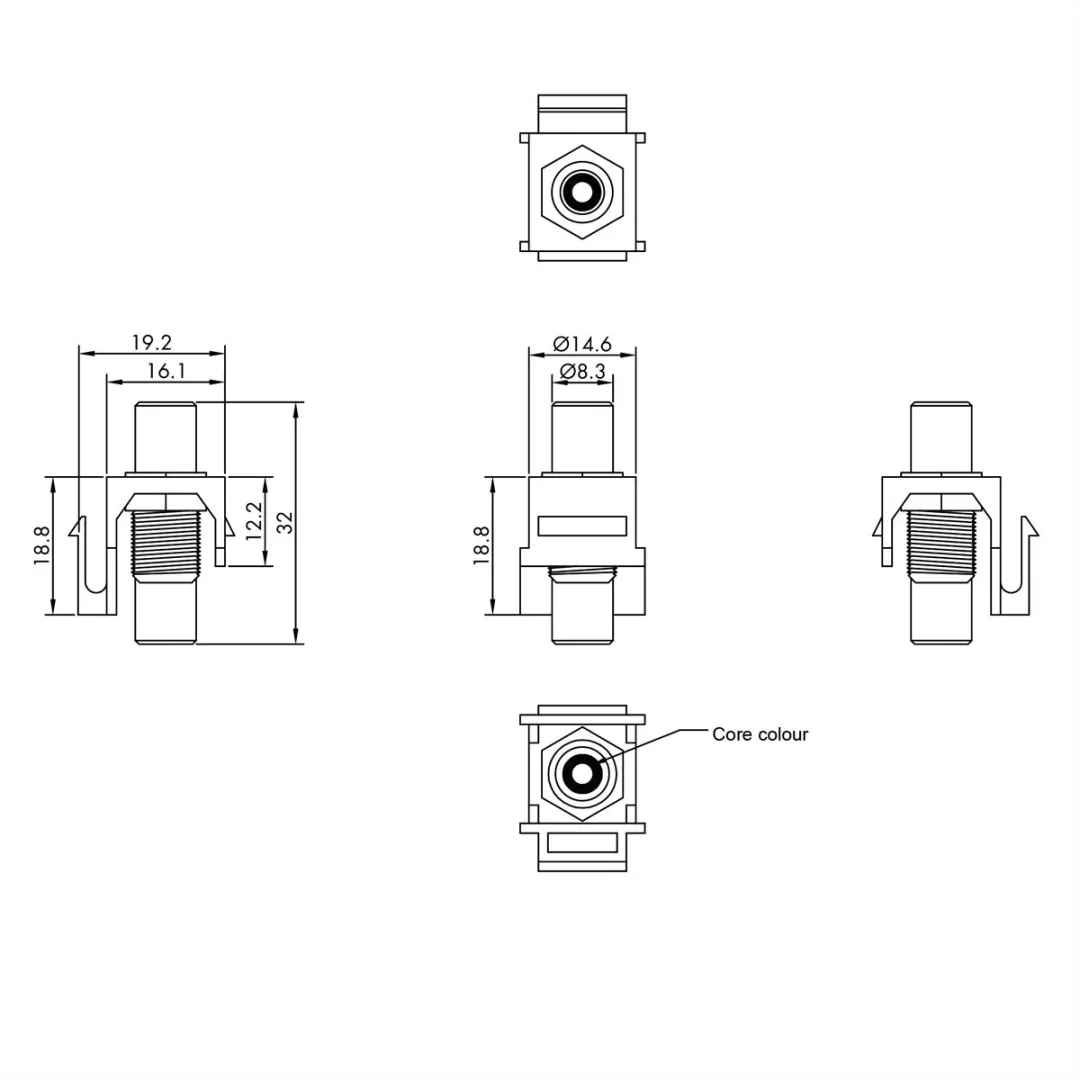 Value RCA Keystone-koppeling - Wit