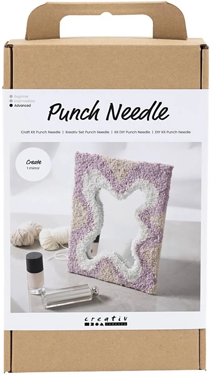 Creativ Company Hobbyset Punch Needle Spiegel Pastelkleuren