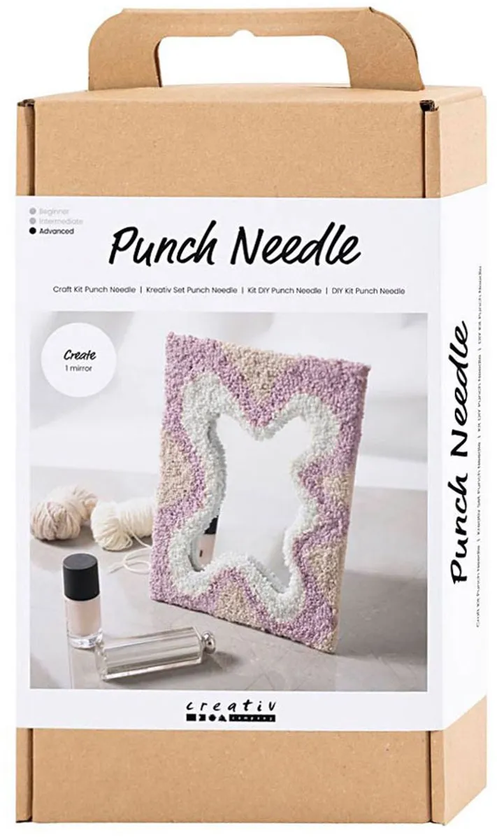 Creativ Company Hobbyset Punch Needle Spiegel Pastelkleuren