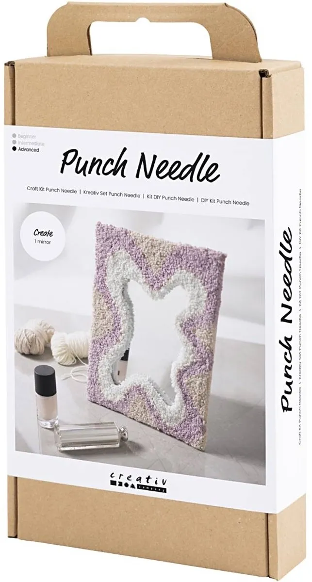 Creativ Company Hobbyset Punch Needle Spiegel Pastelkleuren