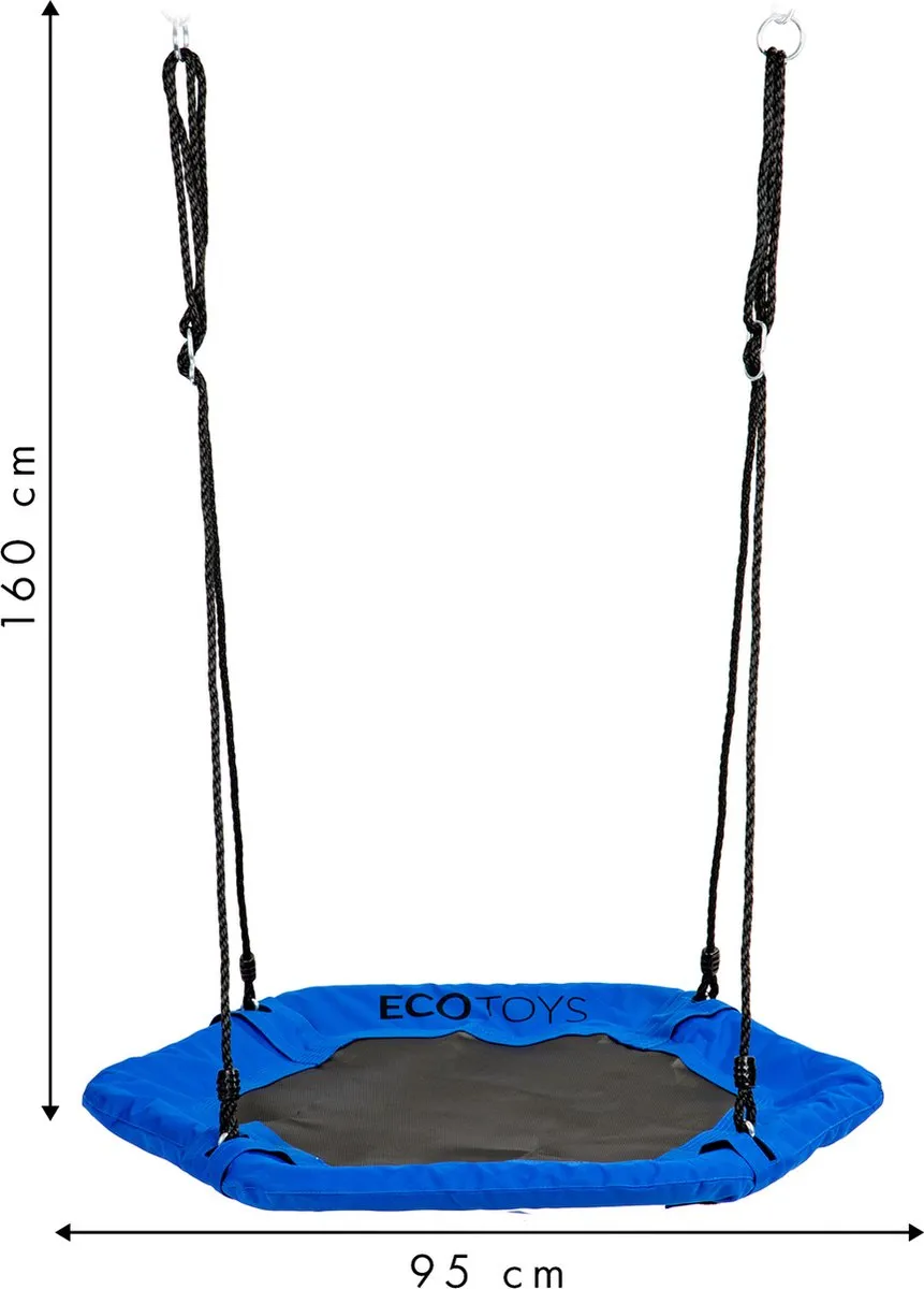 ECOTOYS Nestschommel Zeshoekig 95cm Blauw - 100kg