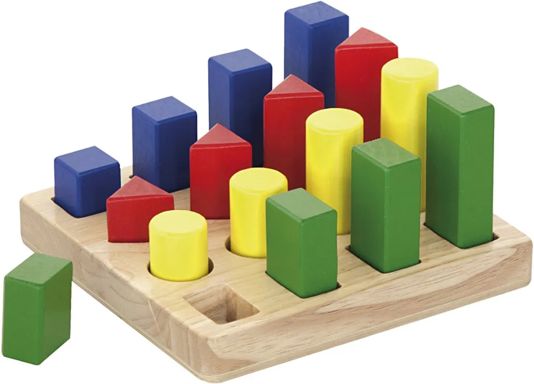 Viga Toys Sorteerspel Geometrische Blokken 51367 - Blauw/Rood/Geel/ Groen