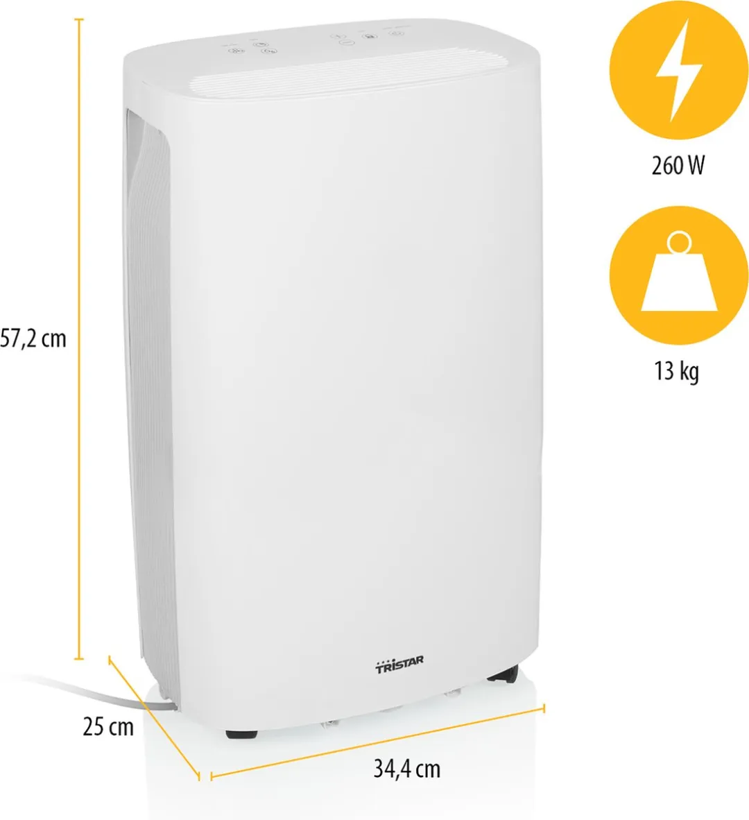 Tristar DH-5424 Luchtontvochtiger 260W - 3.7L Wit - afbeelding 6 van 6
