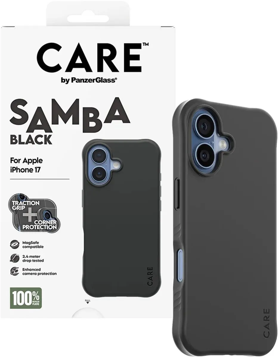 PanzerGlass Magsafe Samba Hoesje iPhone 17 - 1 Pasje - Zwart