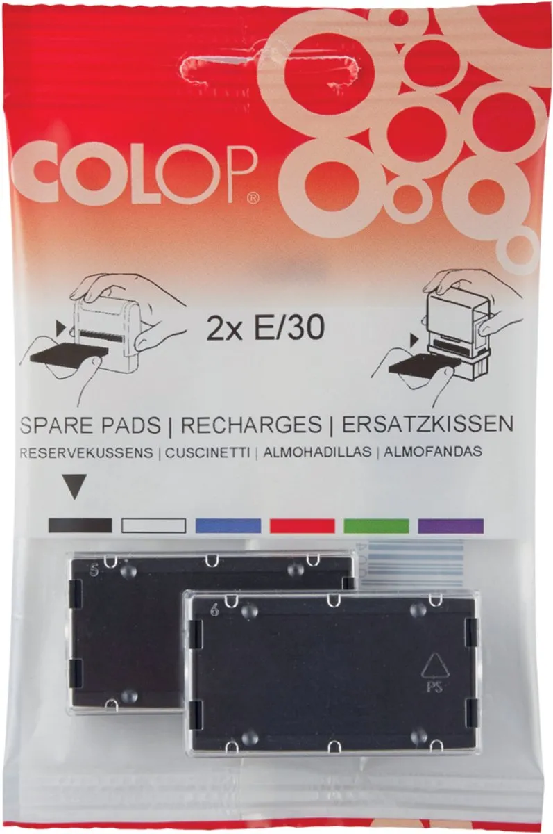 Colop Vervangstempelkussentjes E/R30 Rood