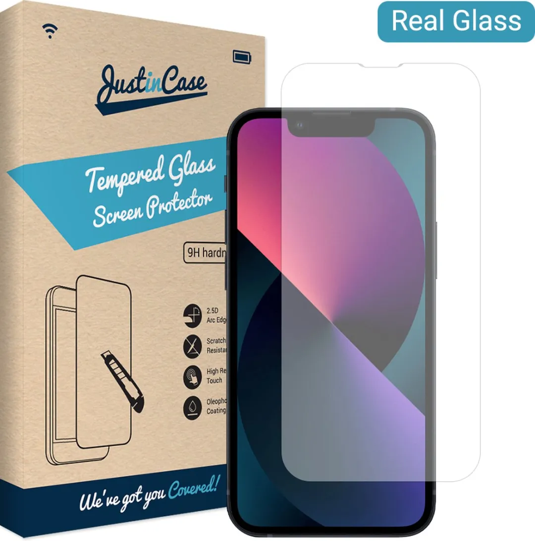 Just in Case Cazy iPhone 13 Mini Tempered Glass - Transparant - afbeelding 6 van 6