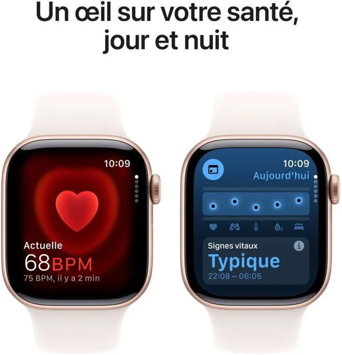 Apple Watch Series 10 42mm - Roségouden Aluminium - Lichtroze Band