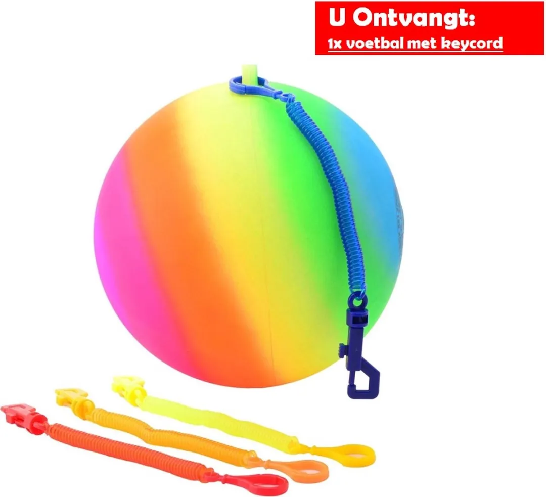 Johntoy Regenboogbal Keycord Maat 5 - Multicolor