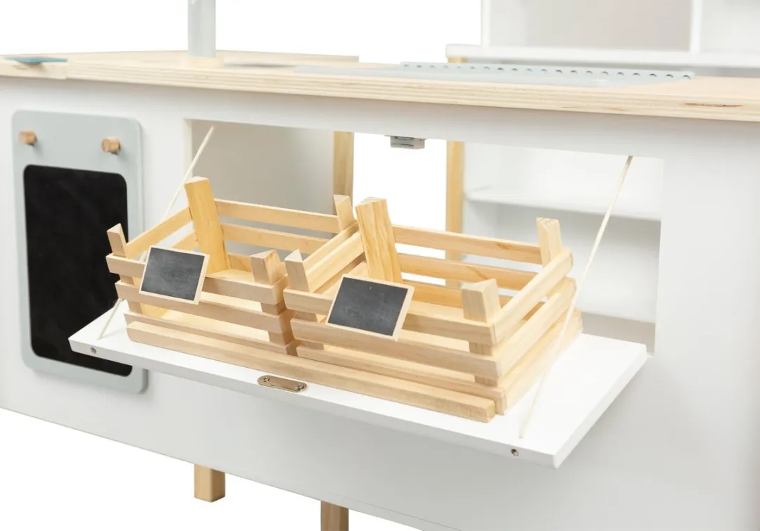 Small Foot Houten Winkel met Kassa en Loopband - Blank hout