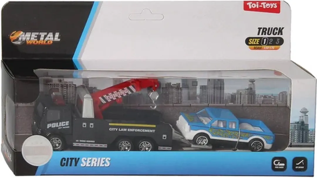 Toi-Toys Metal Frictie Werkvoertuig 23005Z - Zwart