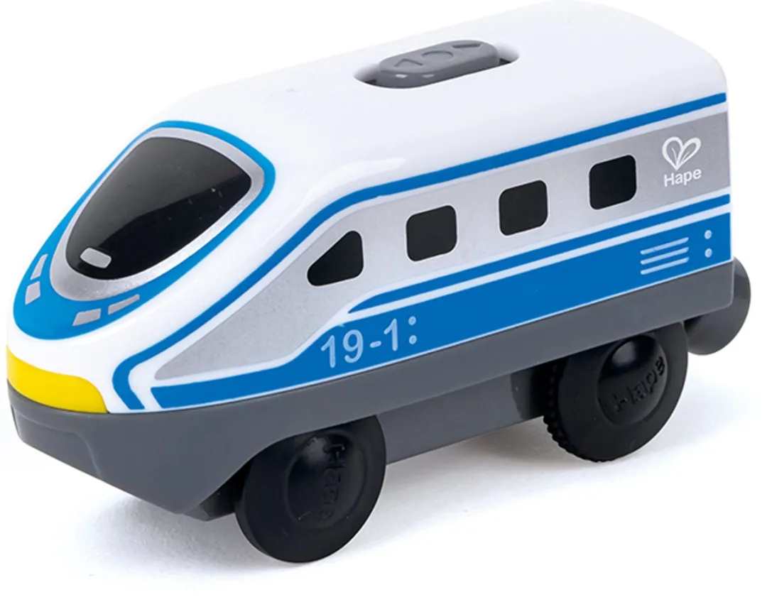 Hape Houten Trein Locomotief E3784 - Blauw