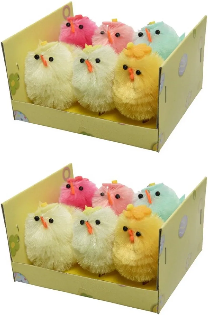 Decoris Paaskuikentjes - 6 Stuks - 4cm - Multicolor