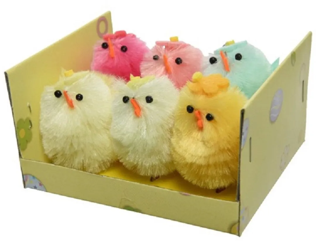 Decoris Paaskuikentjes - 6 Stuks - 4cm - Multicolor