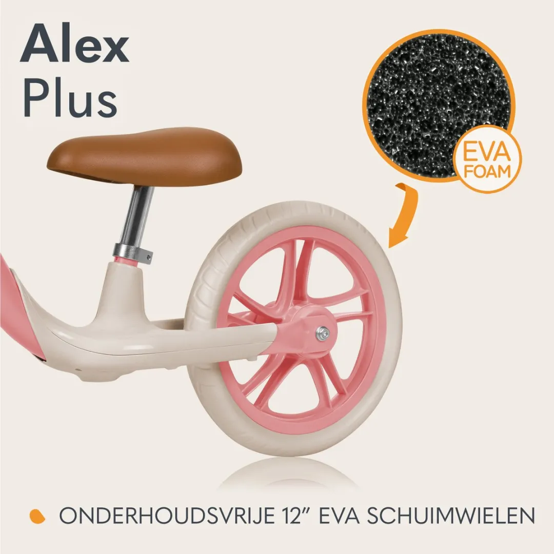 Lionelo Alex Plus Kinderloopfiets 12 Inch - Roze - Tot 30 kg