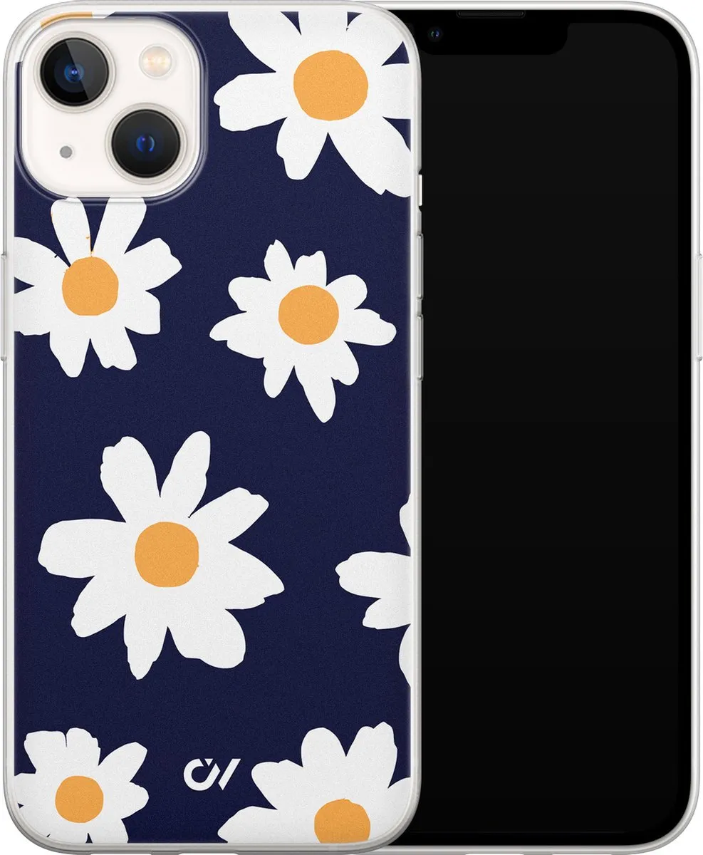 Casevibes Hoesje iPhone 13 A/13/UV/047 - Blauw Sweet Daisies