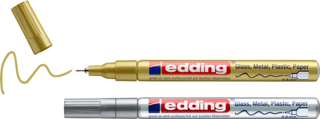 edding 780/2 Lakmarker - 2 Stuks - Goud/Zilver