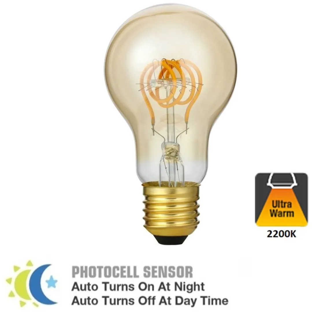 Lybardo E27 LED Filamentlamp 4W 2200K - 3 Stuks - Amber