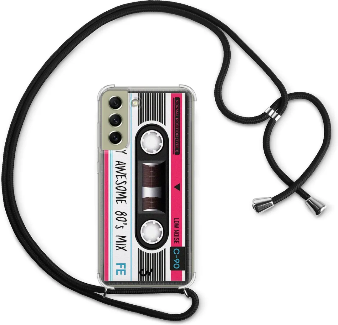 Casevibes S21 FE Telefoonhoesje - Grijs - Crossbody met koord