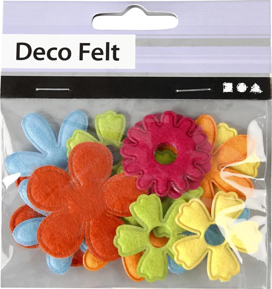 Creativ Company Bloemen Vilt 45mm - 16 Stuks Multicolor