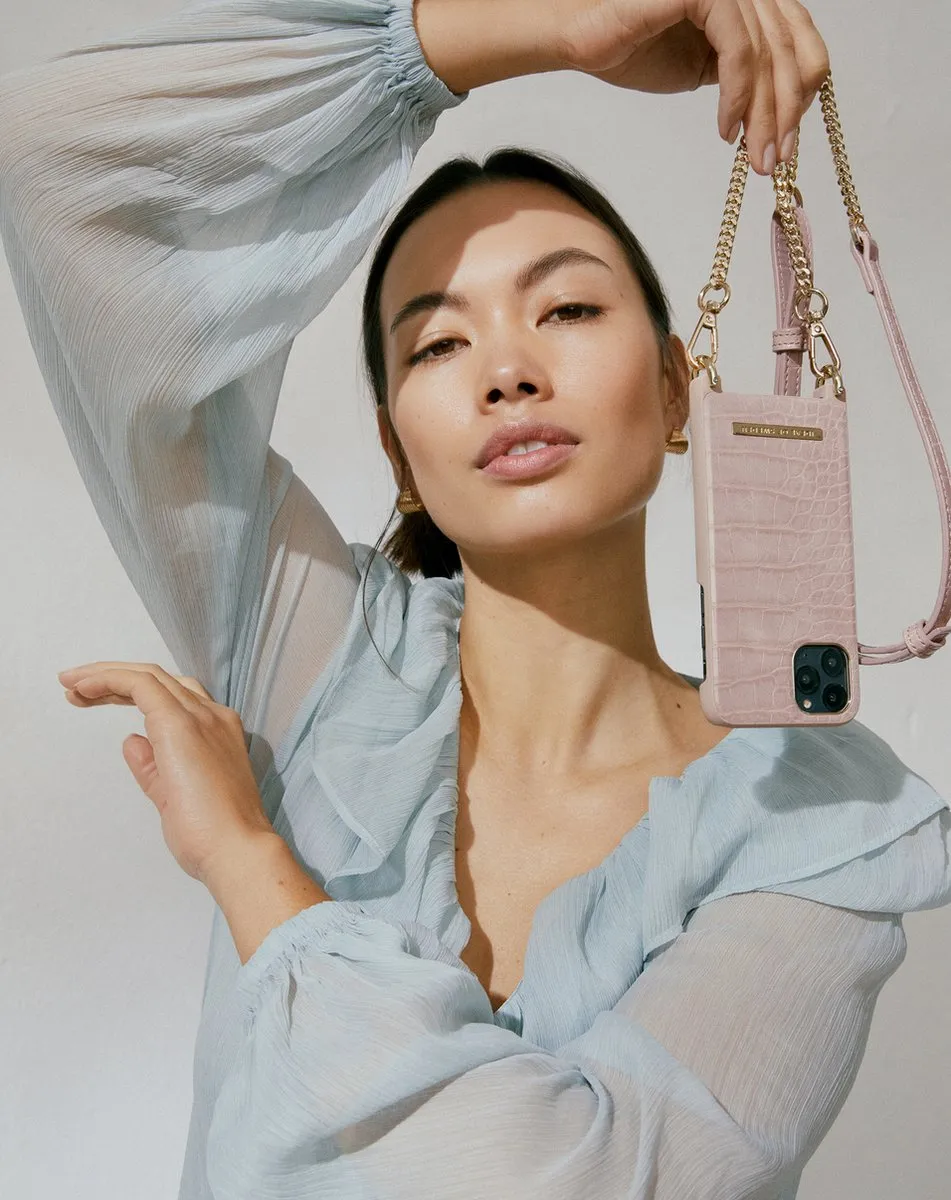 iDeal of Sweden Phone Necklace Case iPhone 8/7/6/6s/SE - Misty Rose Croco - afbeelding 5 van 6