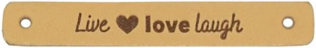 Durable Leren Label "Live Love Laugh"