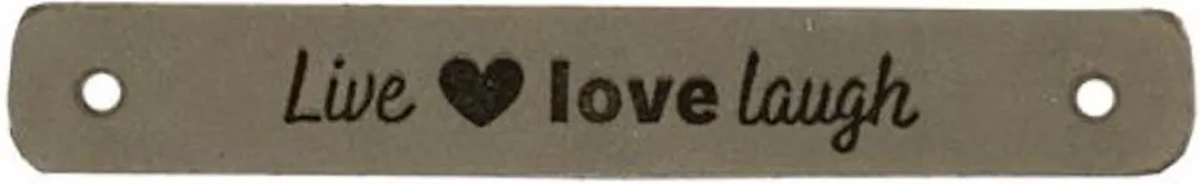 Durable Leren Label "Live Love Laugh" - 2 Stuks