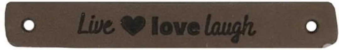 Durable Leren Label "Live Love Laugh" - 2 Stuks