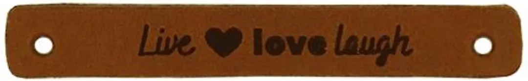 Durable Leren Label "Live Love Laugh" - 2 Stuks