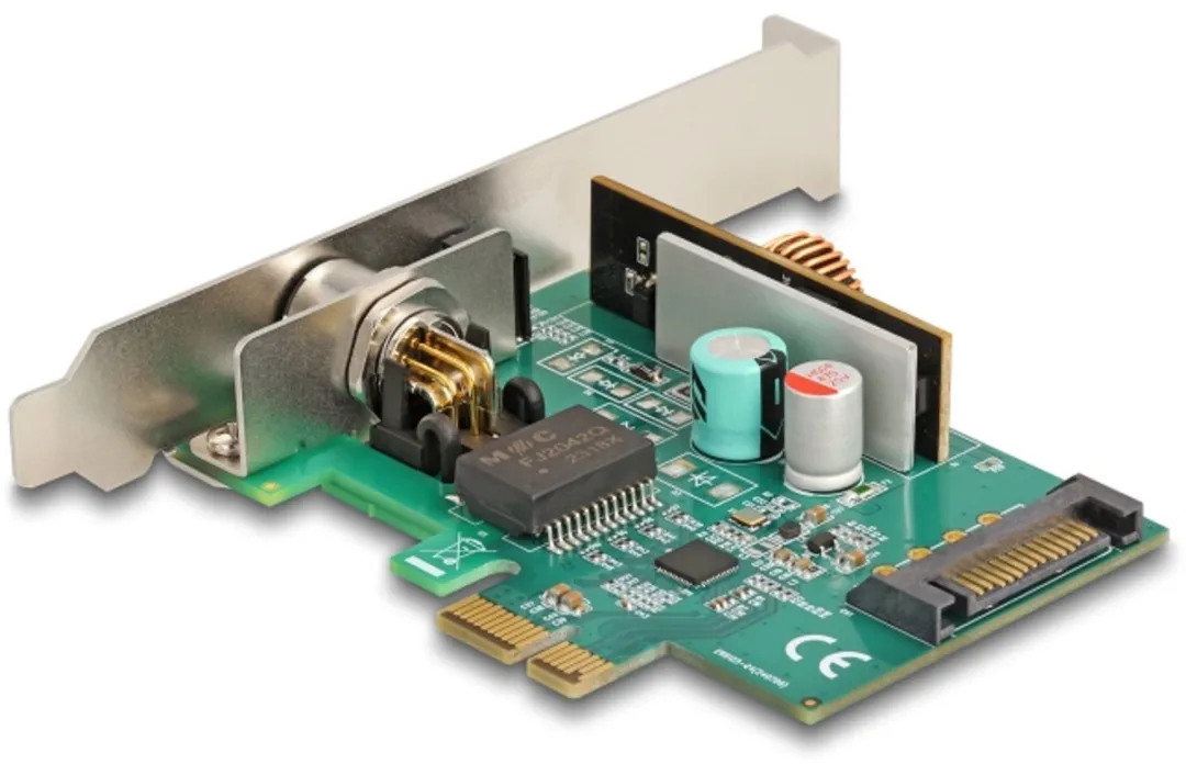 Delock 90760 PCIe 2.5Gbps LAN Kaart - M12 PoE+ - Groen/RVS